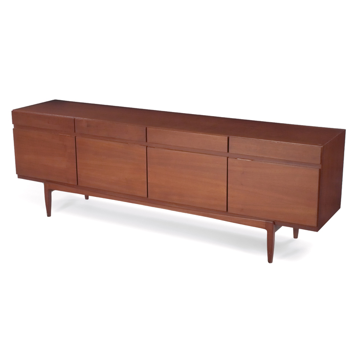 Appraisal: Ib Kofod-Larsen sideboard by Faarup Mobelfabrik Denmark teak four drawers