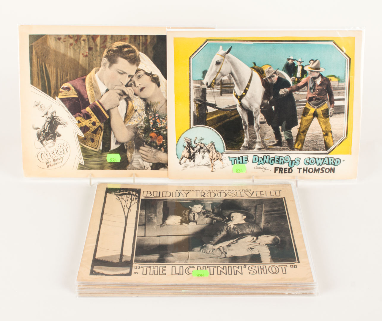 Appraisal: Silent western lobby cards s including several by legendary pioneering