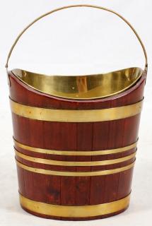 Appraisal: ENGLISH BRASS AND MAHOGANY BUCKET ENGLISH BRASS AND MAHOGANY BUCKET