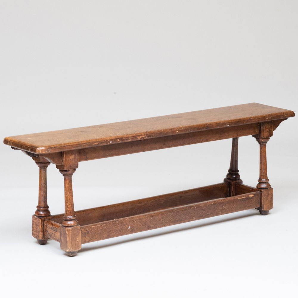 Appraisal: English Provincial Oak Hall Bench x ft in x in