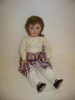 Appraisal: A K R Simon Halbig bisque head doll with blue