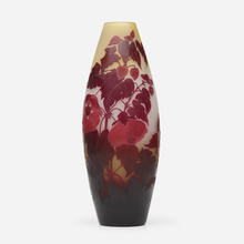 Appraisal: mile Gall VASE WITH HIBISCUS France c acid-etched cameo glass