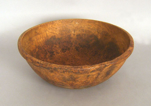 Appraisal: New England burl bowl th c h dia