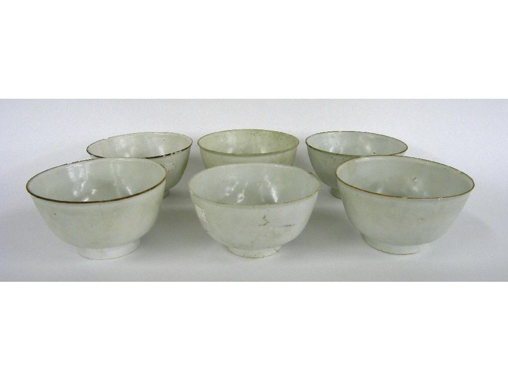 Appraisal: Six Vung Tau Cargo Fujian blanc de chine footed bowls