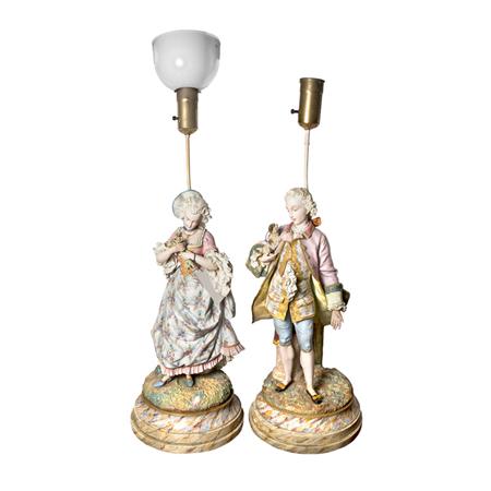 Appraisal: Pair of B Monvoisin Painted Bisque Porcelain Figures of a