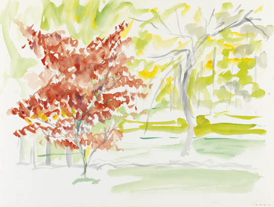 Appraisal: ELAINE DE KOONING Hedda's Tree Watercolor on cream wove paper