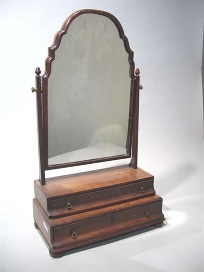 Appraisal: Georgian mahogany toilet mirror th century with alterations The arched