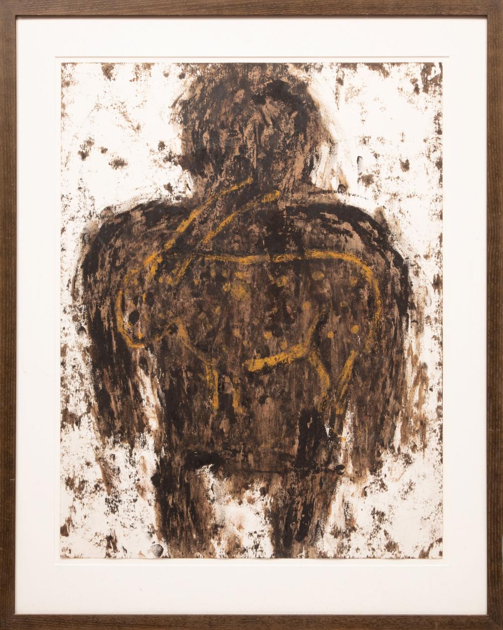 Appraisal: Michel Nedjar French b Untitled Abstract Brown and Black Figure