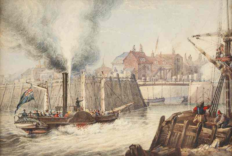 Appraisal: att William Heath Br - Calais Packetwatercolor and gouache on