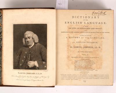 Appraisal: Johnson Dr Samuel A Dictionary of the English Language Eighth