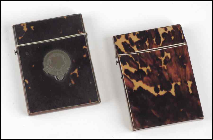 Appraisal: TWO TORTOISE SHELL CARD HOLDERS '' Condition No Specific Condition