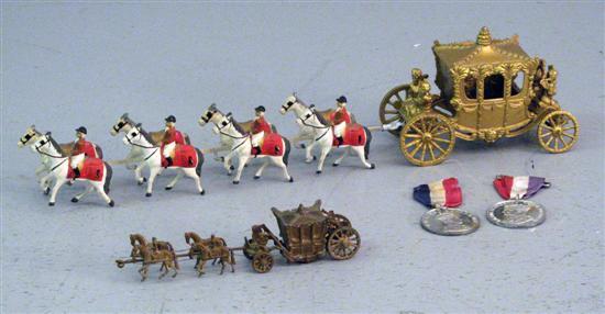 Appraisal: Diecast c model state coach with horses and two coronation