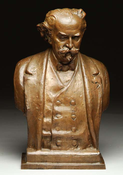 Appraisal: FERDINAND LIEBERMANN German - LIFE SIZE BUST OF A GENTLEMAN