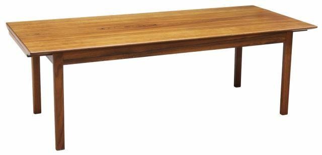 Appraisal: Danish mid-century modern rosewood coffee table c s rectangular top