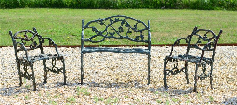 Appraisal: GROUP OF AMERICAN PAINTED CAST IRON GARDEN SEATS JANES BEEBE