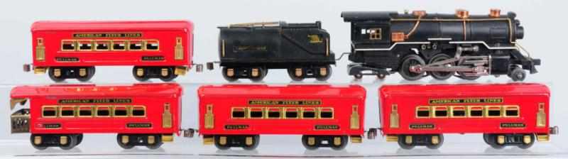 Appraisal: American Flyer O-Gauge Passenger Train Set Set includes a steam-type