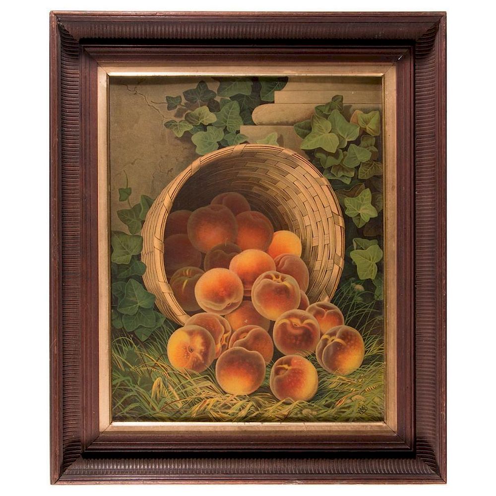 Appraisal: Mid th century print of peaches A mid th