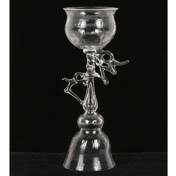 Appraisal: Fritz Dreisbach American b double ended clear glass goblet form