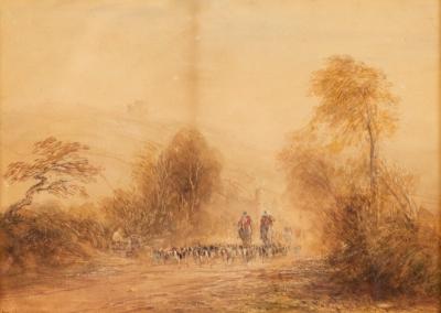 Appraisal: David Cox British - Going to the Meet signed lower