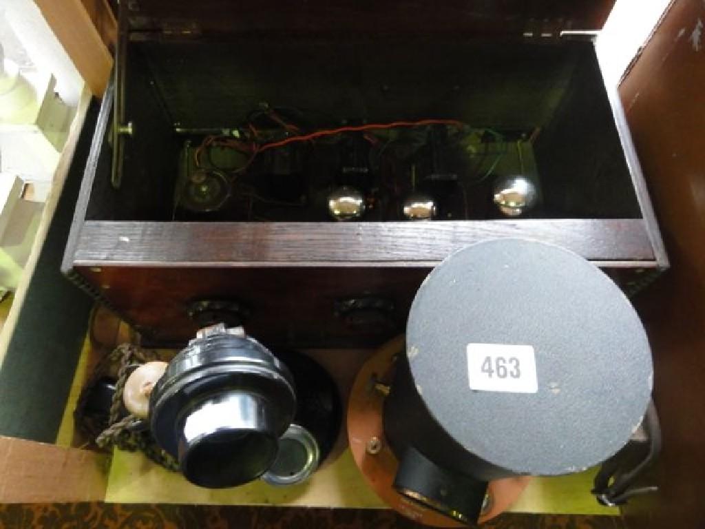 Appraisal: A Sullivan galvanometer a stick telephone and a Millgate all