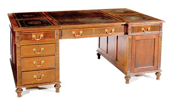 Appraisal: Chippendale style carved mahogany partner's desk late th century breakfront