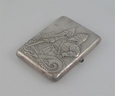 Appraisal: An early th century Russian cigarette case with a gem-set