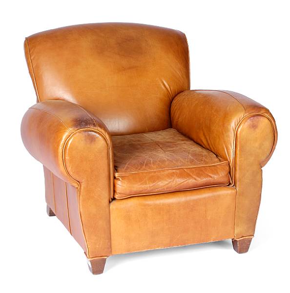 Appraisal: A French Art Deco style leather upholstered club arm chair