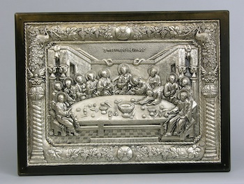 Appraisal: A Cast Silver Plaque of the Last Supper A cast