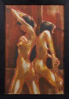 Appraisal: Francis Verlinden - Back to Back Standing Nude Females oil