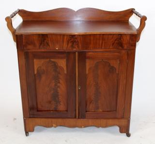 Appraisal: American Victorian washstand in walnut with doors and towel bars