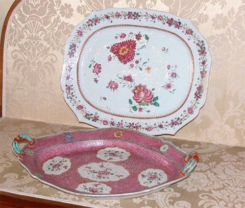 Appraisal: Title Chinese Export Ware Platters one with handles Medium porcelain