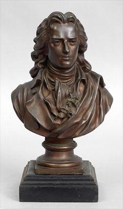 Appraisal: FRENCH BRONZE BUST OF AN TH C YOUTH Impressed F