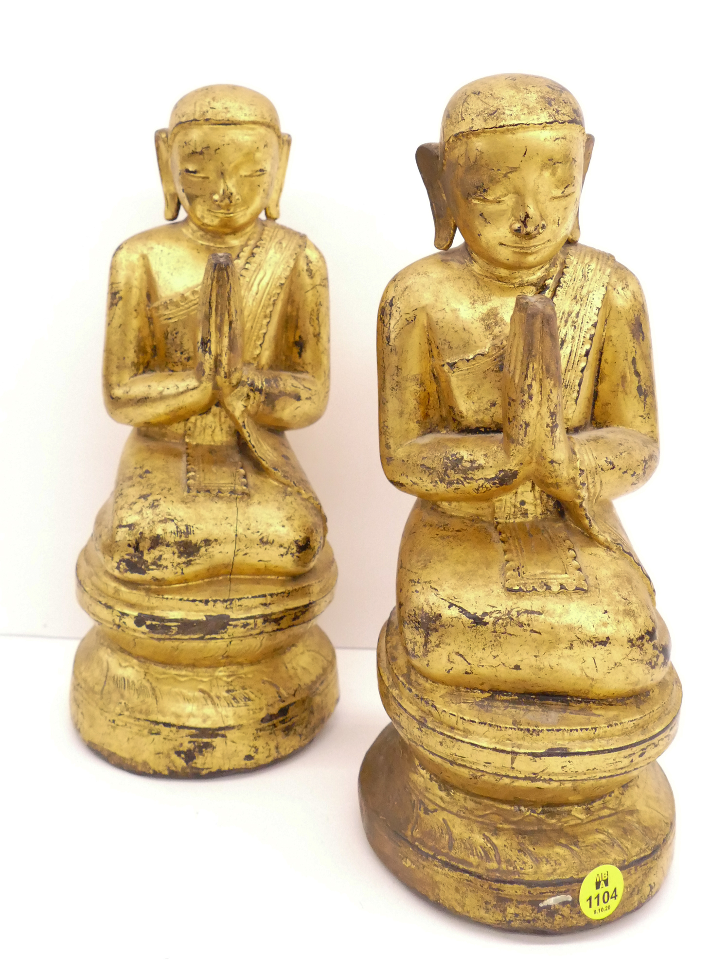 Appraisal: Pair Old Burmese Gilt Wood Seated Buddhas- ''