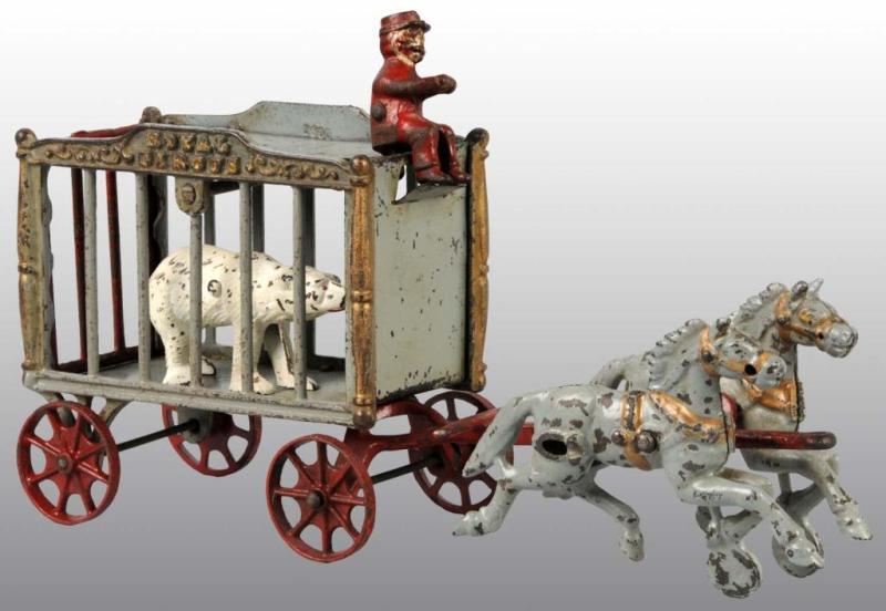 Appraisal: Cast Iron Hubley -Horse Royal Circus Cage Wagon Description All