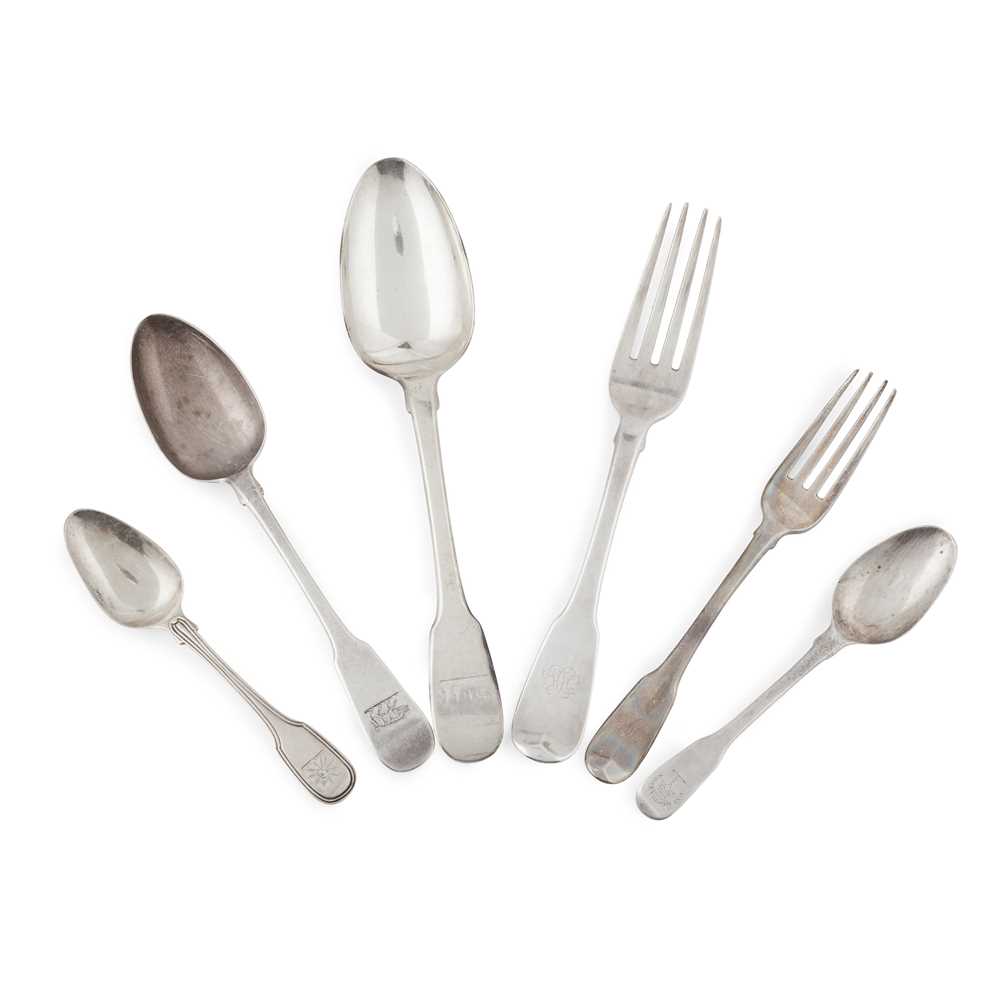 Appraisal: A MATCHED COLLECTION OF FIDDLE PATTERN FLATWARE various makers and