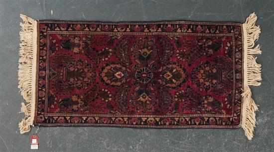 Appraisal: Semi-antique Sarouk rug Persia circa x Estimate - Artificial fringes