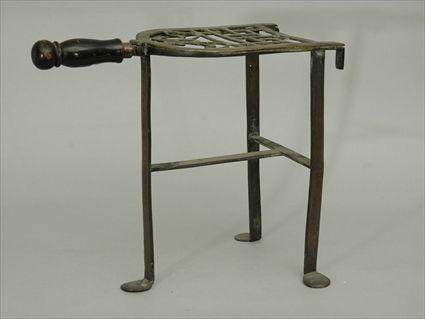 Appraisal: George III Wrought-Iron Mounted Brass Trivet