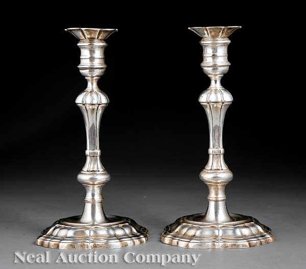 Appraisal: A Fine Pair of Tiffany Co Sterling Silver Candlesticks after