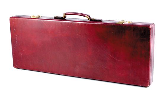 Appraisal: Ernest Dumoulin Deleye two barrel guncase Leather exterior with green