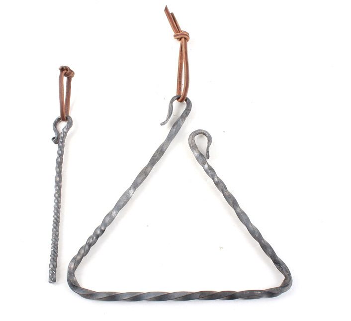 Appraisal: Montana Hand Forged Ranch Dinner Triangle Bell Featured in this