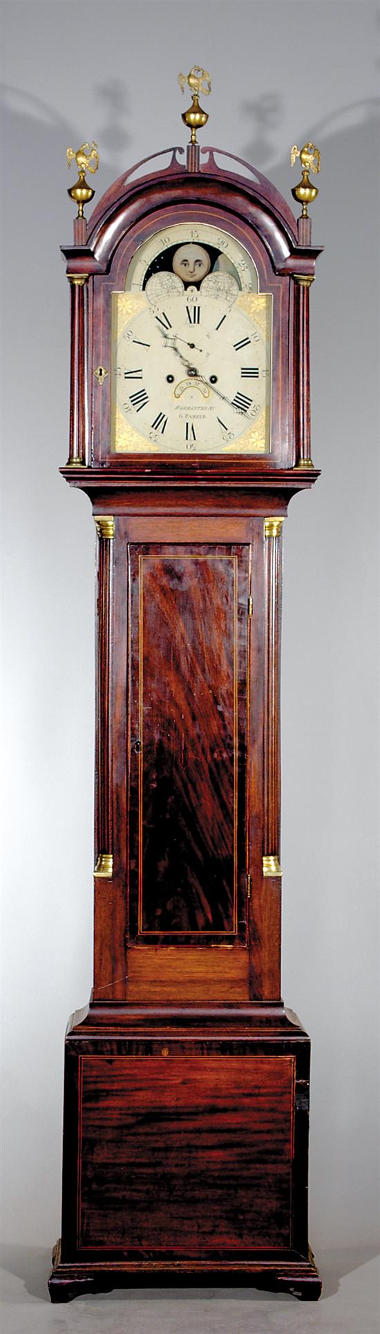 Appraisal: American mahogany tall case clock Gardiner Parker Westborough Massachusetts circa