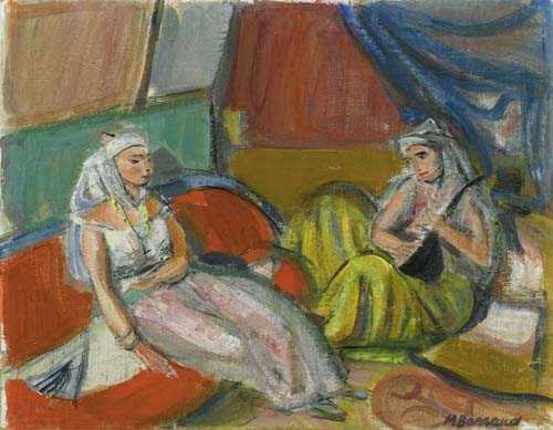 Appraisal: BARRAUD MAURICE Geneva Odalisques Oil on canvas laid on board