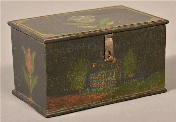 Appraisal: Jonas Weber Painted Pine Trinket Box Jonas Weber Painted Pine