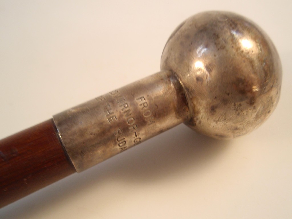 Appraisal: A military baton with silver handle inscribed From the Governor-General