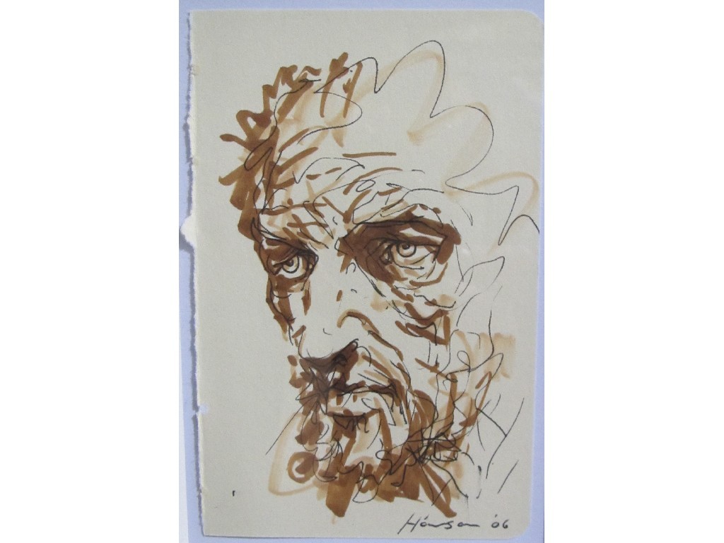 Appraisal: PETER HOWSON OBE b SAINT ANDREW Pen ink and watercolour