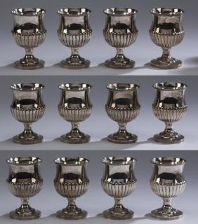 Appraisal: S Kirk Son 'Lafayette' goblets numbered h Samuel Kirk sterling