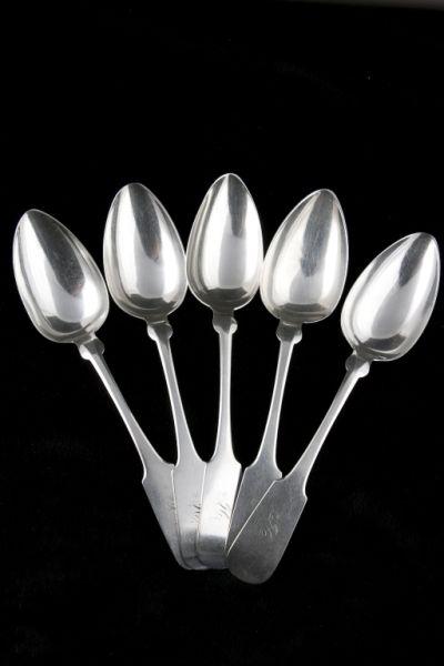 Appraisal: Set of Five Charleston SC Coin Silver Spoons five large