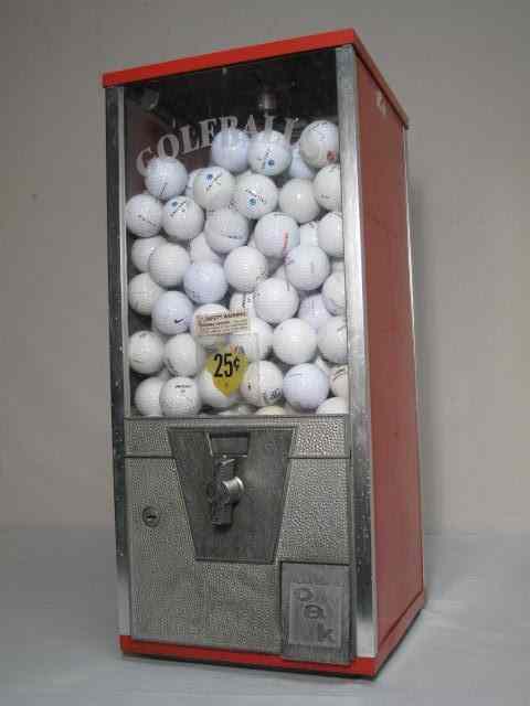 Appraisal: Vintage ''Oak'' cent Golf Ball dispenser Red painted metal case