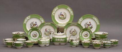 Appraisal: COPELAND SPODE TRANSFER-PRINTED DINNER SERVICE The apple green borders with