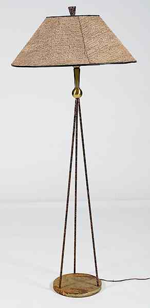 Appraisal: Rembrandt Floor Lamp th century a brass and painted metal